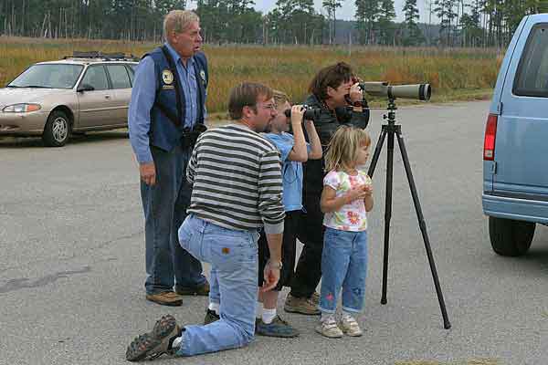 Volunteer leading an Eagle Prowl